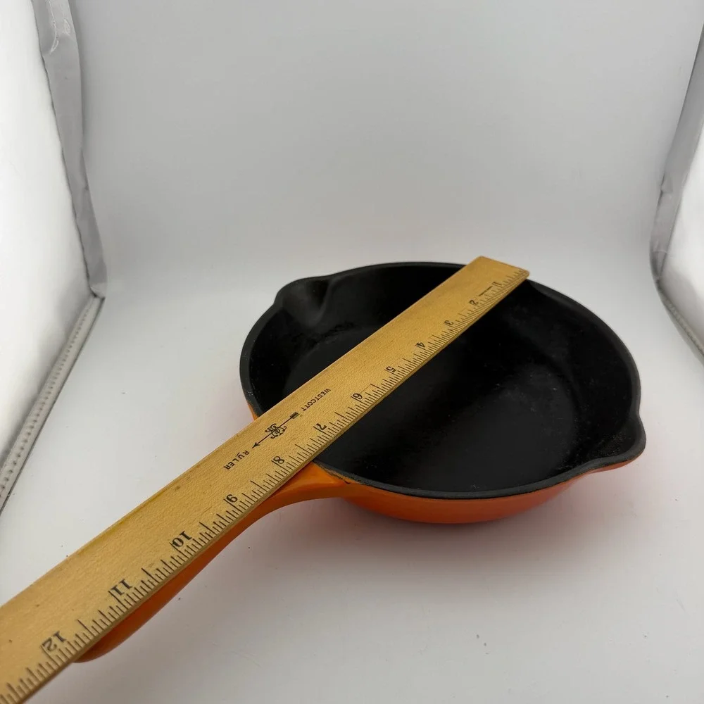 Le Creuset 8in Orange Flame Enameled Cast Iron Skillet Fry Pan 20 France